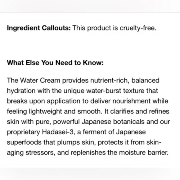 TATCHA The water Cream - mini - .34 Fl Oz - NEW - Picture 4 of 4